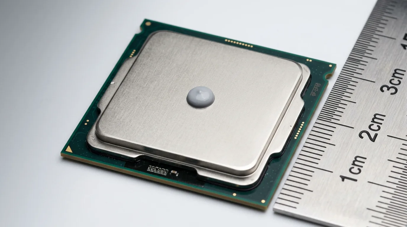 Applying a pea-sized dot of thermal paste to the center of a CPU